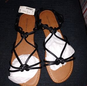 Aeropostale NWT black sandals size 9.
